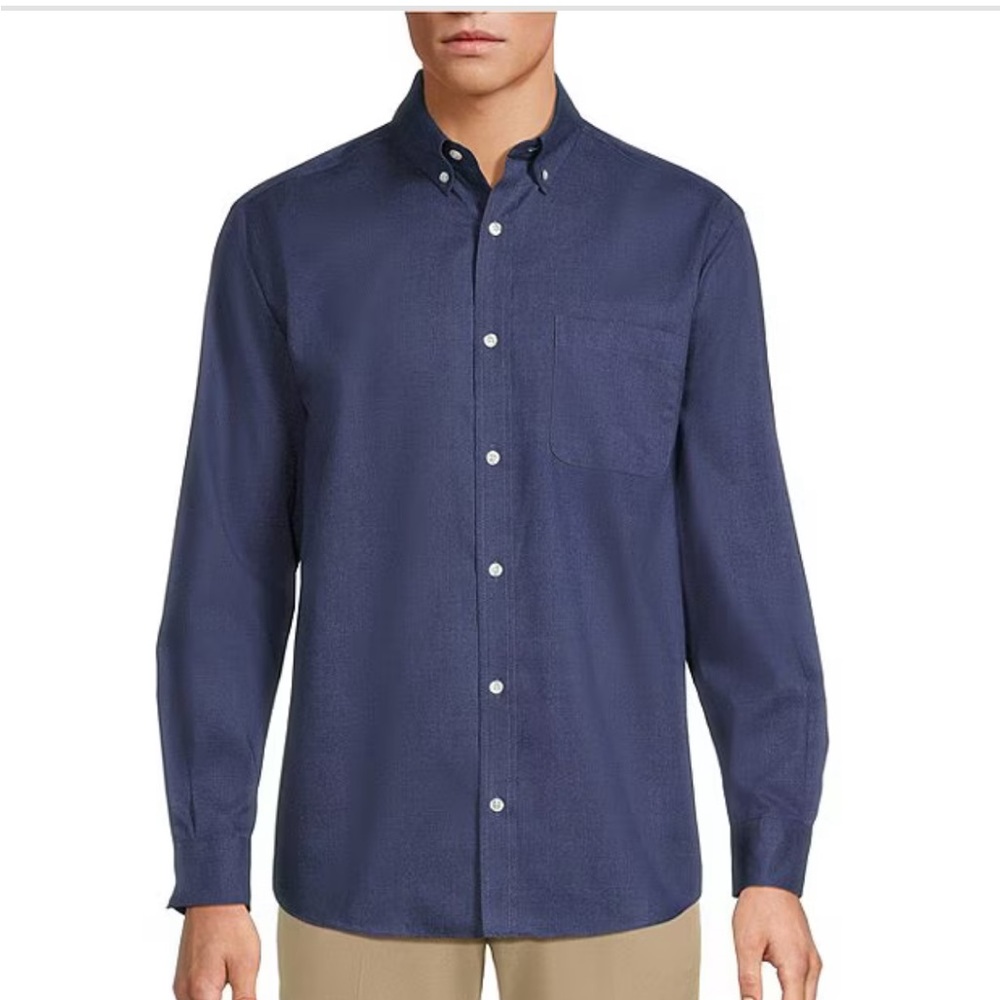 ⭐️ Roundtree & Yorke Big & Tall TravelSmart Solid Twill Sport Shirt NWT Size 2XB